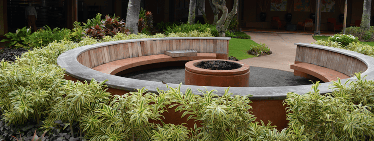 a functional fire pit is one of the top commercial landscaping trends on Kauai in 2016